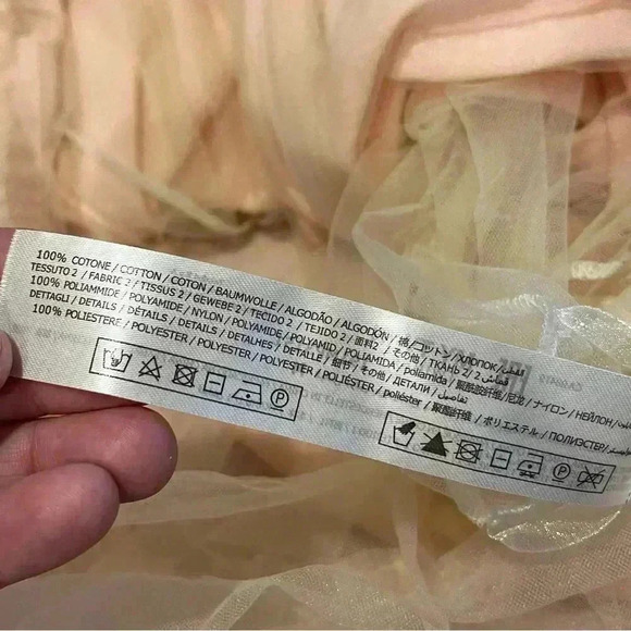 TWINSET baby pink cardigan with tulle hem size M - Picture 3 of 14